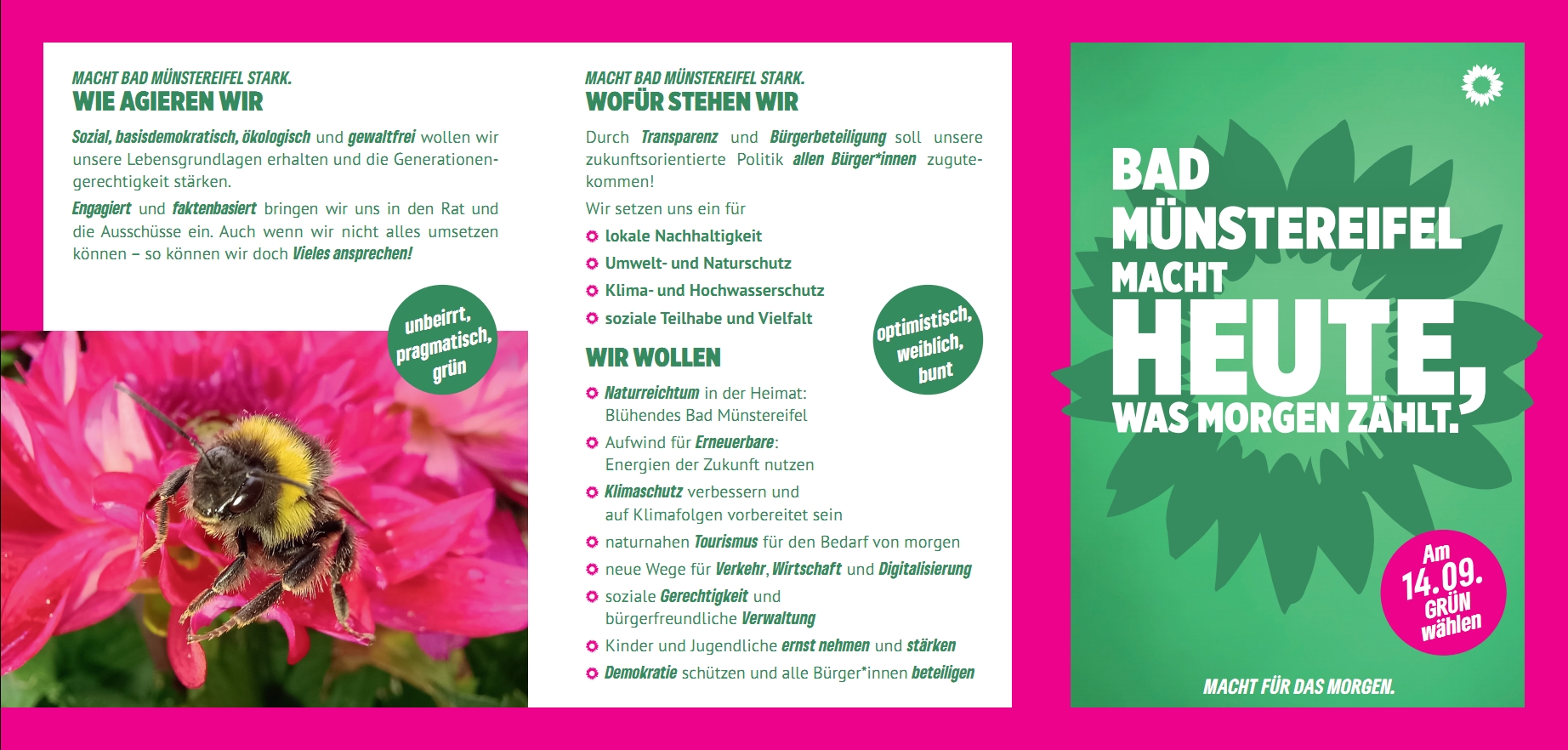 Innenseite des Wahlkampfflyers
